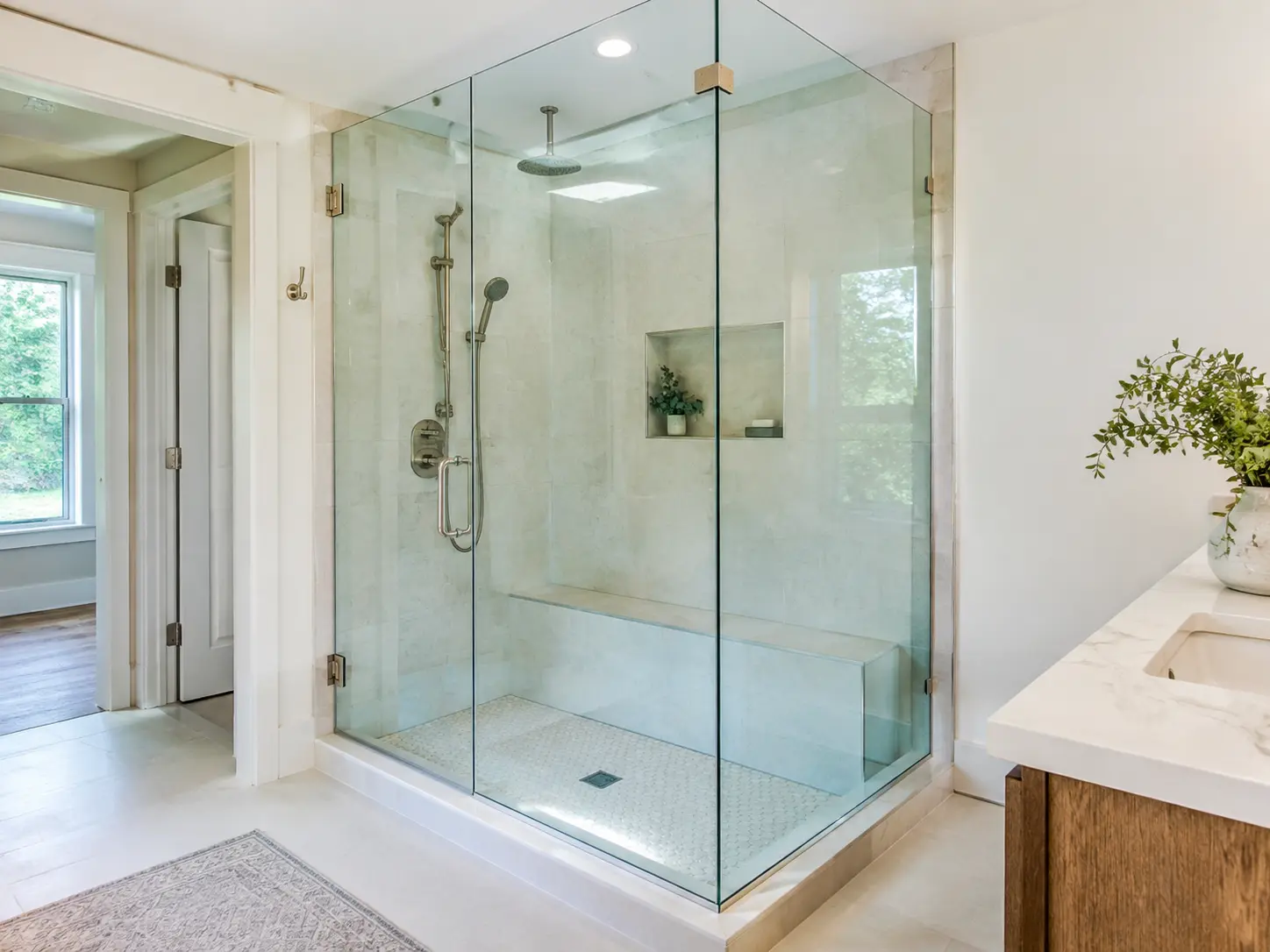 Shower door glass